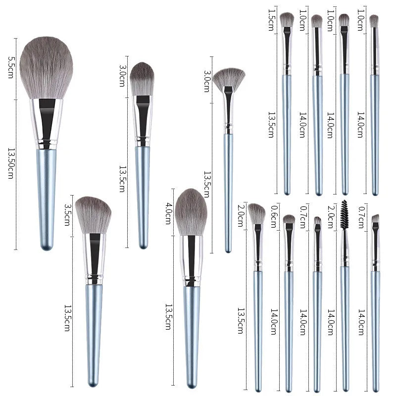 14-Piece Wooden Handle Makeup Brush Set